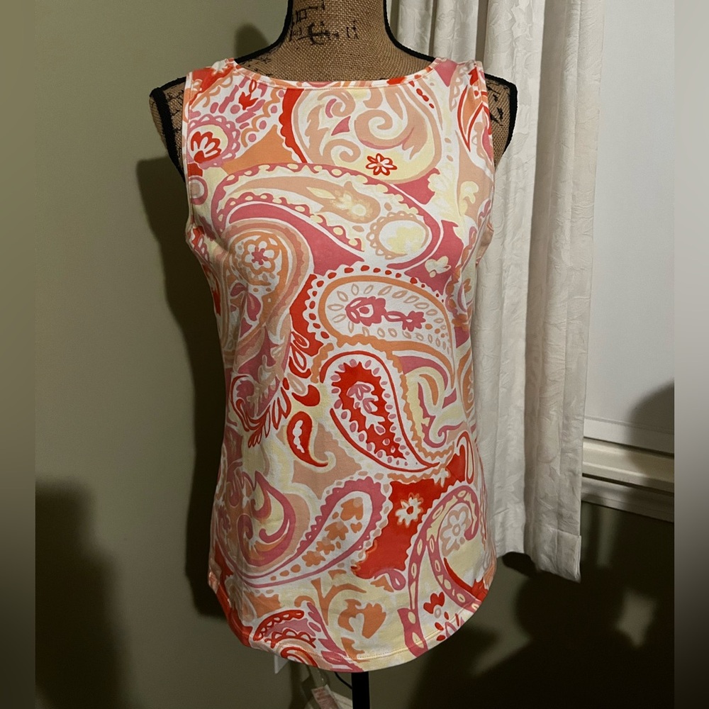 Talbots Multicolor Paisley Top - Size S, Brand NWT